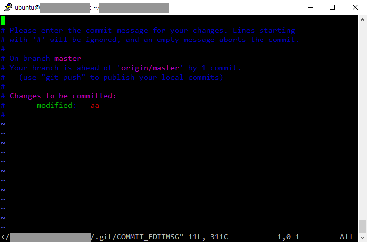 vim 에디터의 모습