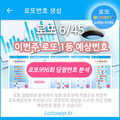 로또 996회 당첨 예상번호 추출