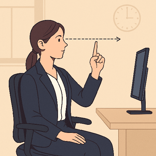 눈 깜빡이며 먼-가까운 곳 초점 이동하기