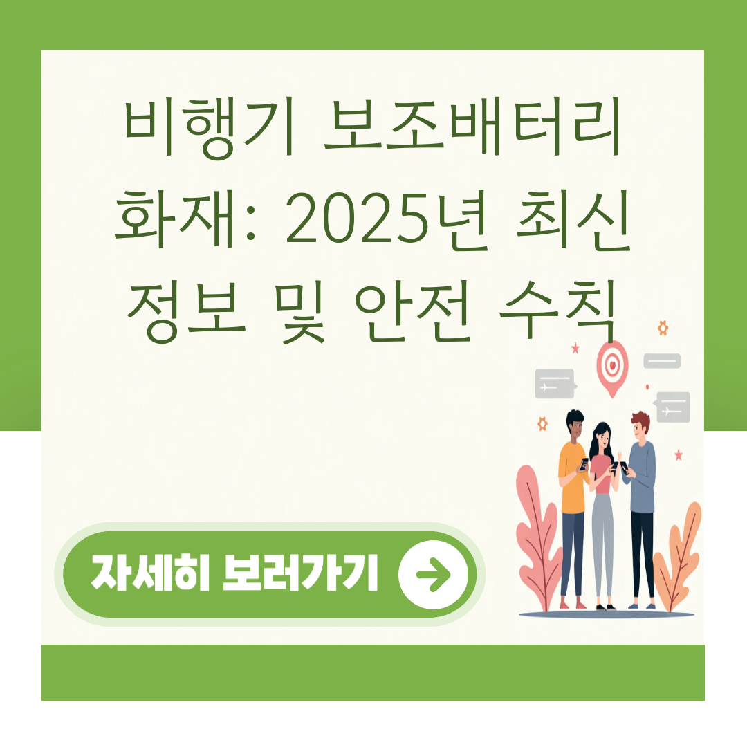 비행기 보조배터리 화재: 2025년 최신 정보 및 안전 수칙 대표 이미지