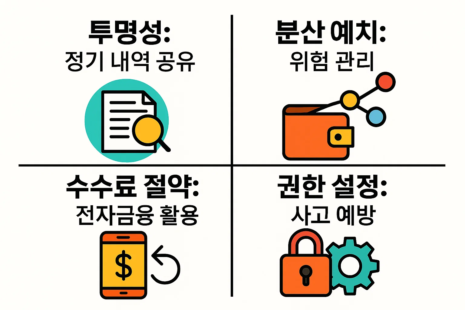 기업은행 모임통장은 투명한 내역 공유, 분산 예치 통한 위험 관리, 전자금융 활용 수수료 절약, 권한 설정으로 사고 예방이 가능한 안전한 계좌입니다.
