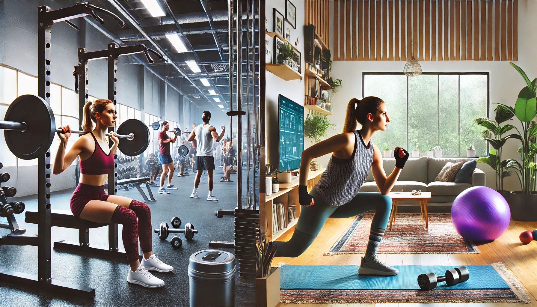 헬스장 운동 vs 홈트레이닝 (Gym exercise vs home training)