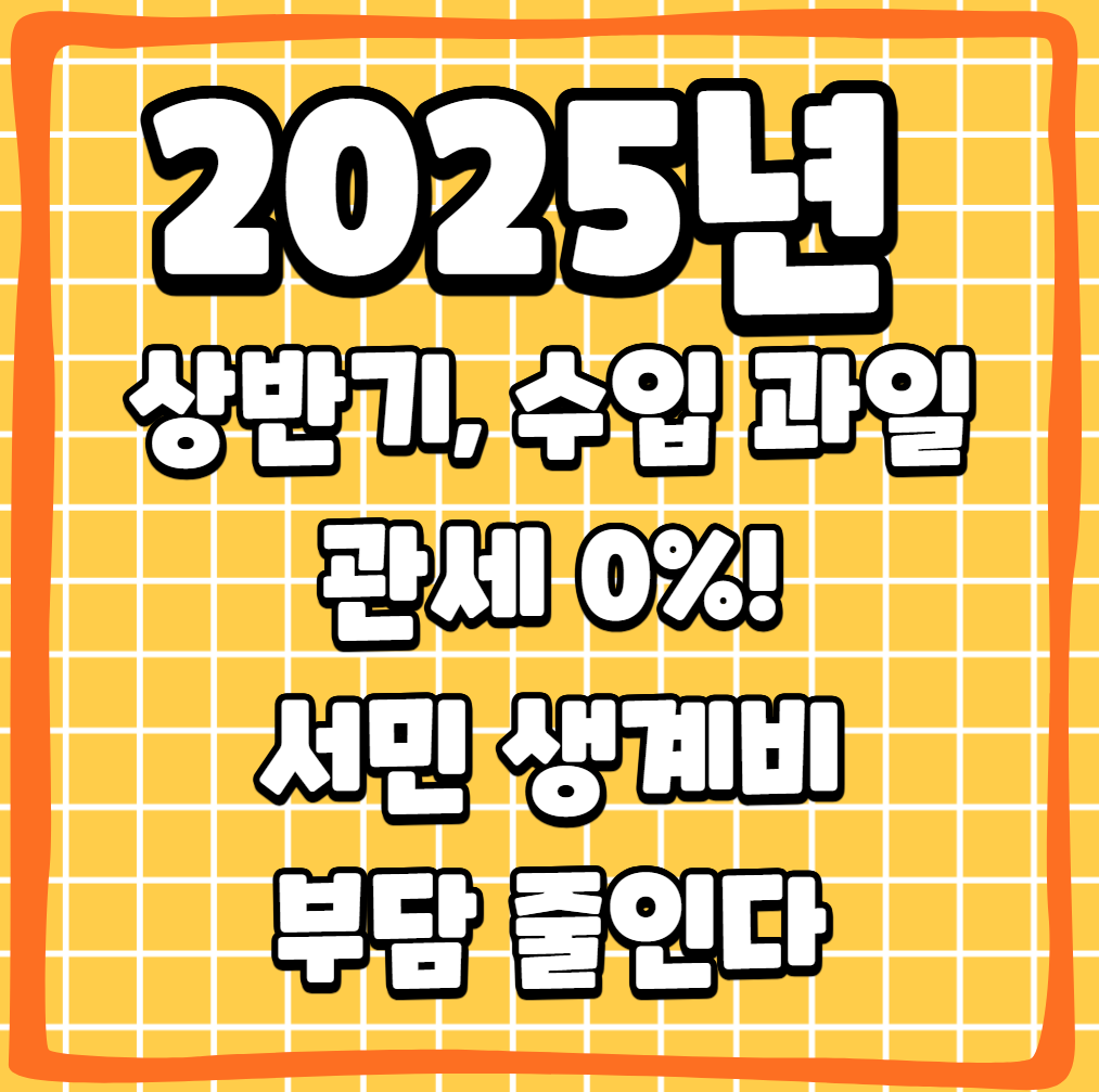 2025년 상반기, 수입 과일 관세 0%! 서민 생계비 부담 줄인다