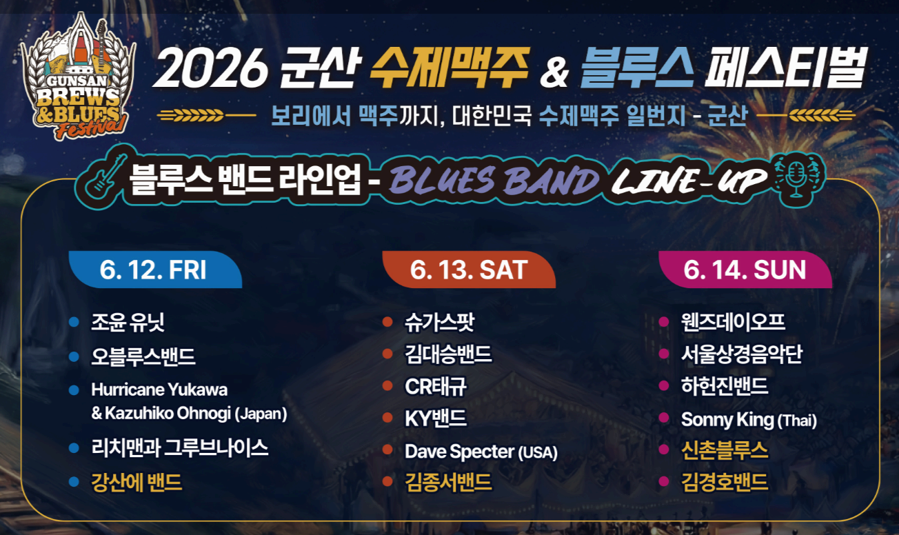 2026 군산 수제맥주&amp;블루스 페스티벌 개막 일정 총정리