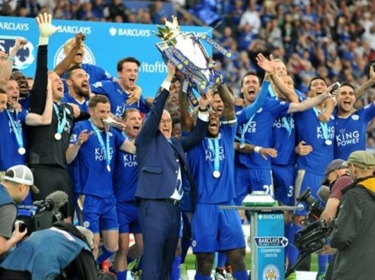 레스터시티의 2016년 프리미어리그 우승 사진