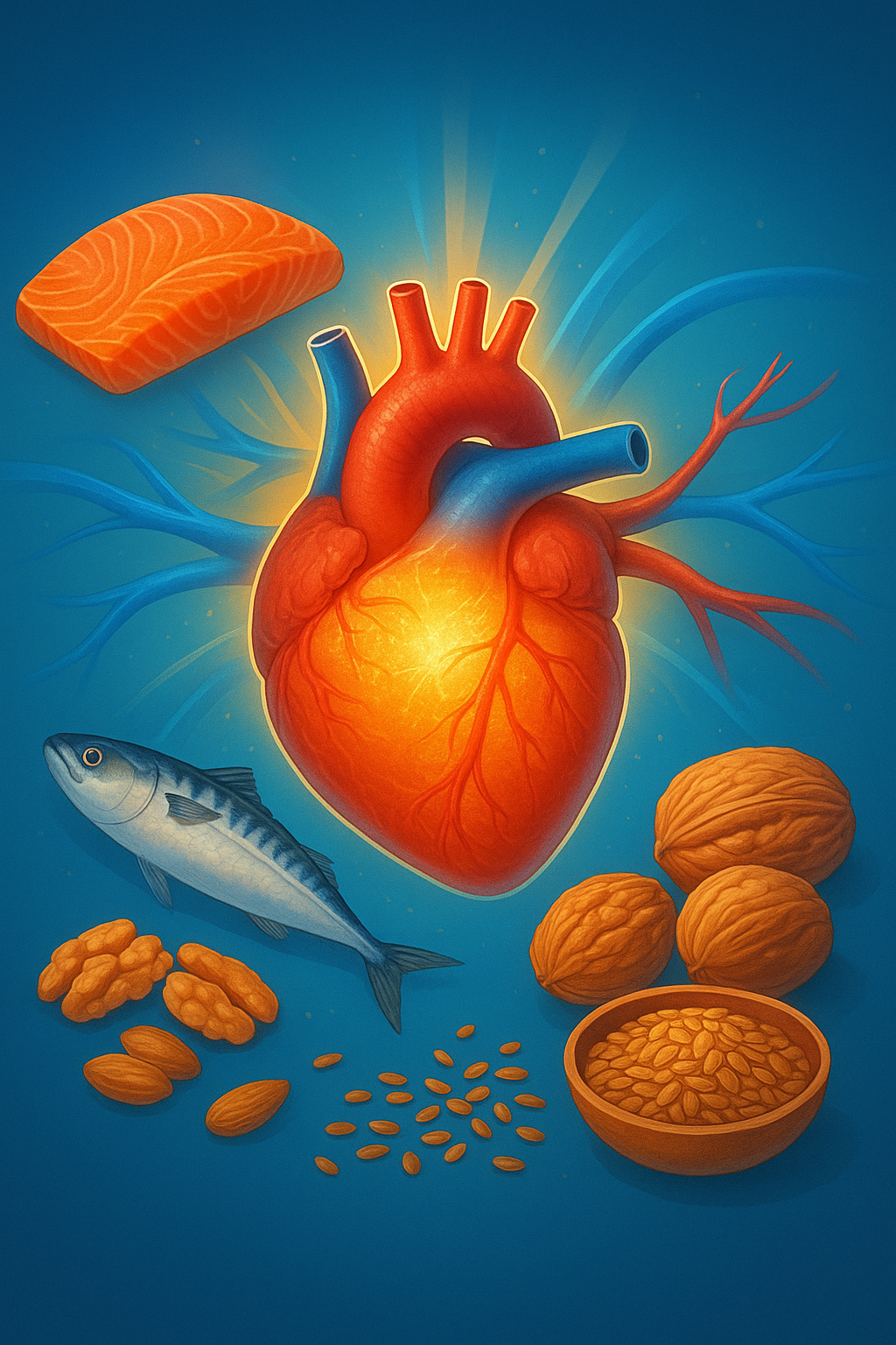 오메가 3를 상징하는 (연어, 고등어, 호두, 아마씨)
