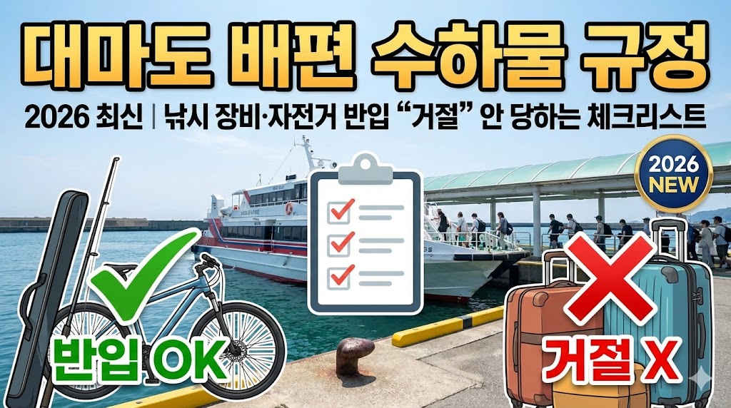 대마도 배편 수하물 규정 2026 최신|낚시 장비·자전거 반입 “거절” 안 당하는 체크리스트