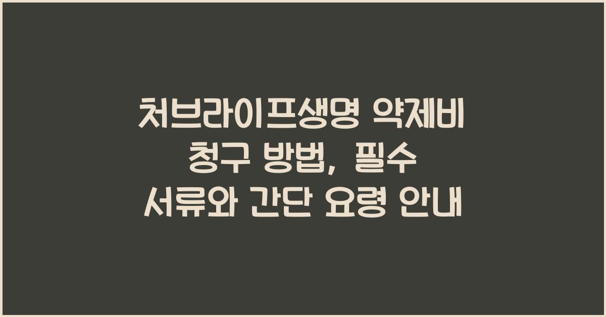 처브라이프생명 약제비 청구 방법