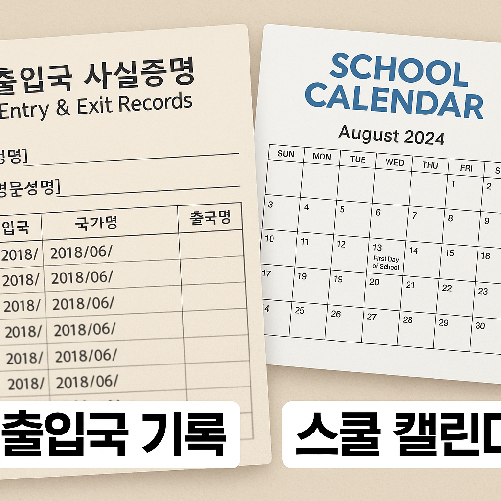 출입국 기록과 캘린더