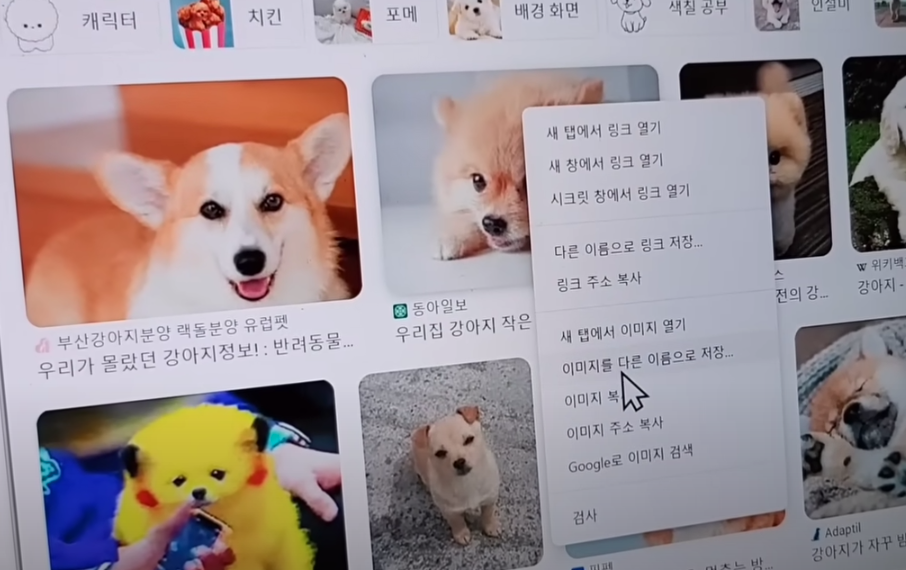 이미지를 다른 이름으로 저장...