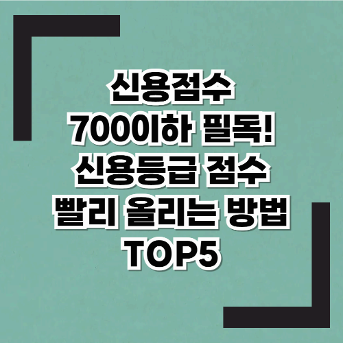 신용점수 "700점 이하"라면 필독! KCB/NICE신용등급 점수표 빨리 높이는 방법 TOP5