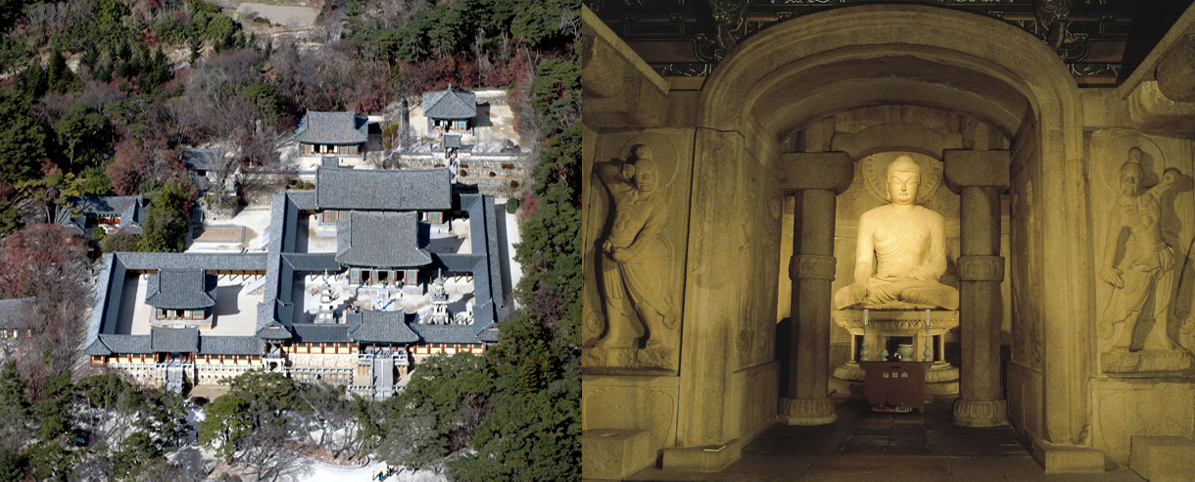불국사 전경과 석굴암 본존불상