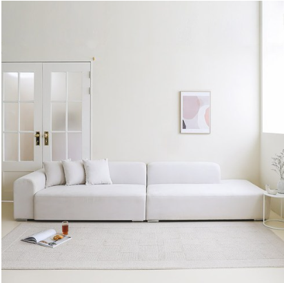 스칸디나 뮤즈 패브릭 쇼파 4인용 팔걸이 우형 + 쿠션 3p 방문설치