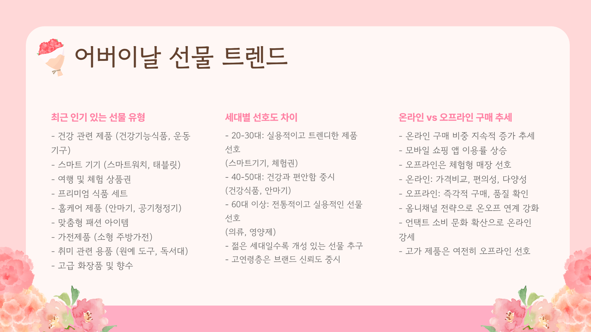 부모님을 위한 어버이날 선물 추천 가이드