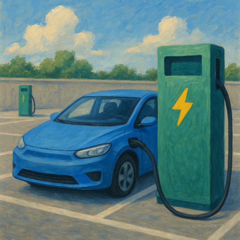 급속충전기를 설치한 주차장 전경