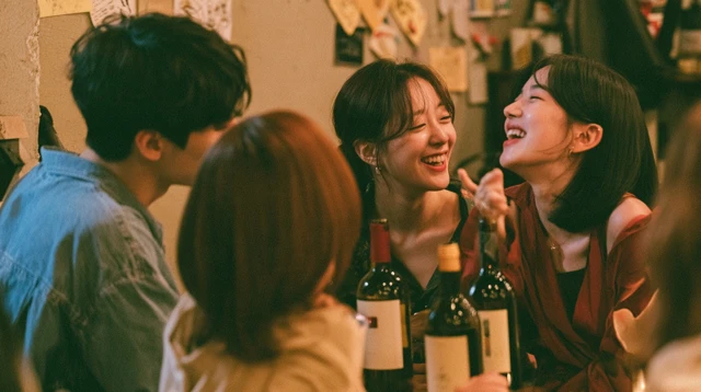 와인 맛을 표현해 보는 참가자