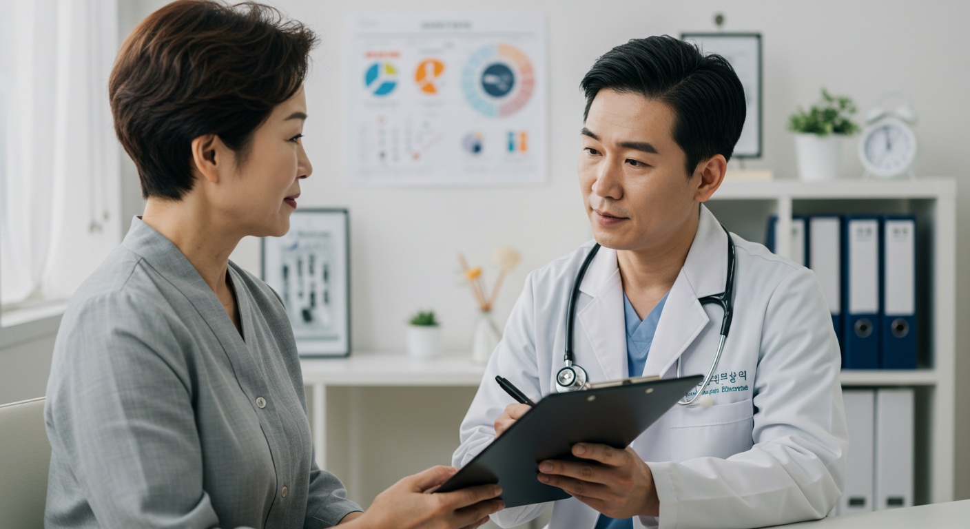 의사가 환자에게 영양 상담을 하는 모습