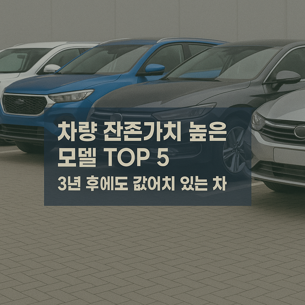 차량 잔존가치 높은 모델 TOP 5: 3년 후에도 값어치 있는 차