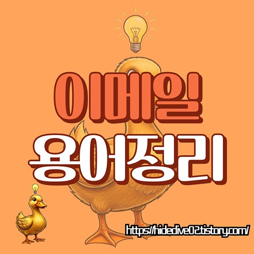 2026년 이메일 용어를 확인하는 황금오리
