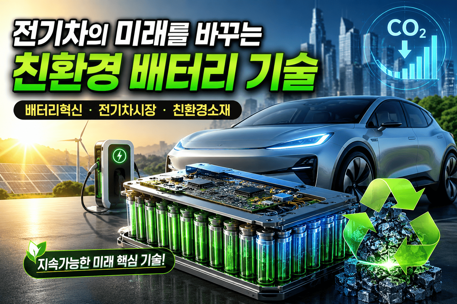 친환경 전기차 배터리 기술 (배터리혁신, 전기차시장, 친환경소재)