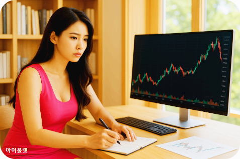 주가 변동 그래프 확인 장면