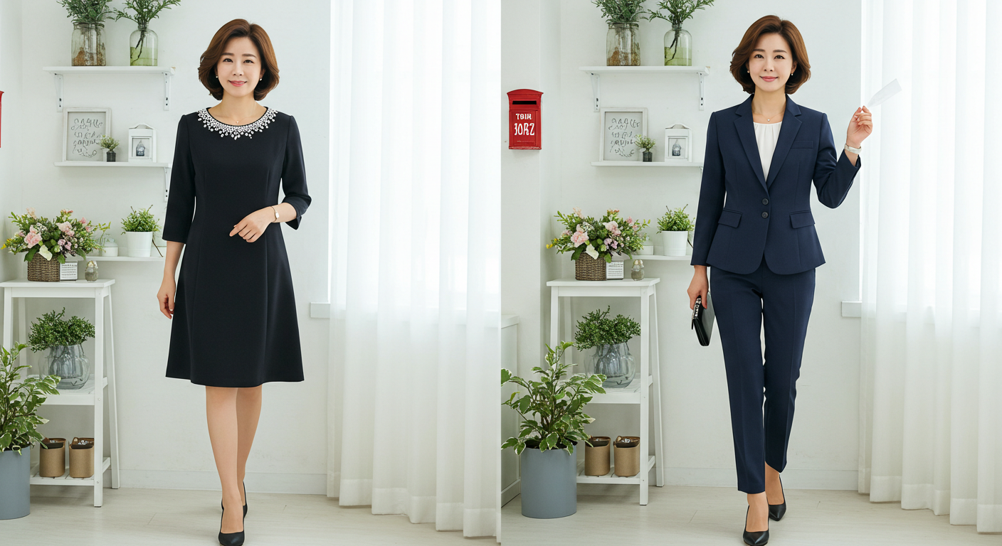 중년여성 하객룩