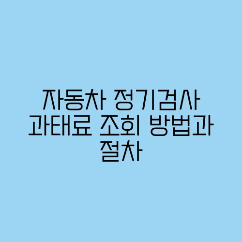 자동차 정기검사 과태료 조회 방법과 절차