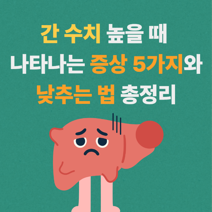 간 수치 높을 때 나타나는 증상 5가지와 낮추는 법 총정리
