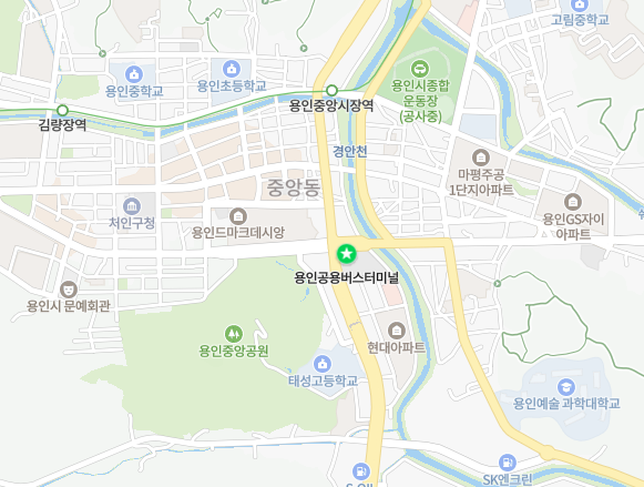 용인공용버스터미널 위치-지도