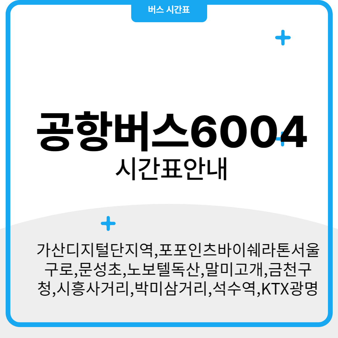 공항버스 6004 시간표