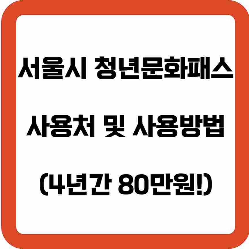 서울시-청년문화패스-사용처-및-사용방법(4년간-80만원!)