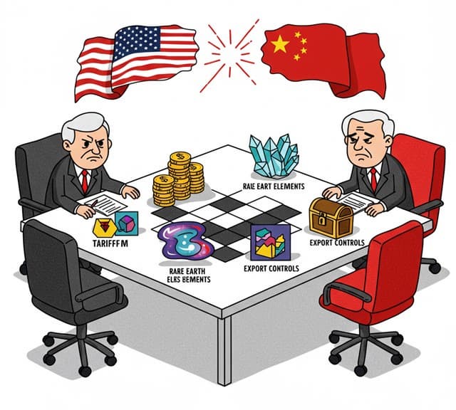 통상 리스크 만화 아이콘