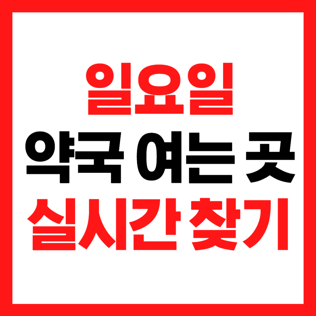일요일 약국 여는 곳 찾기