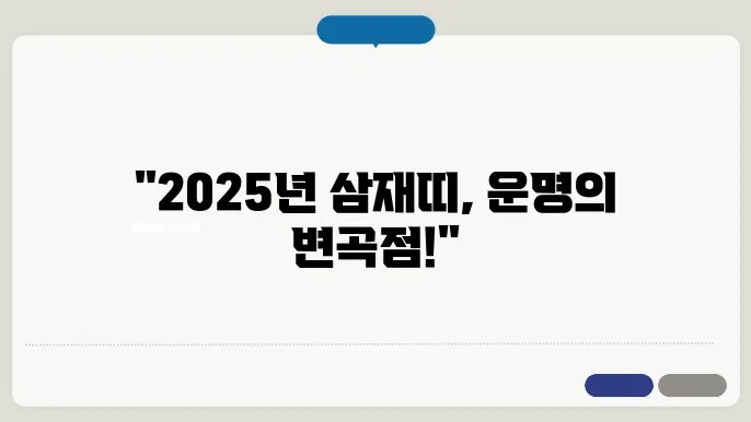 2025년 삼재띠