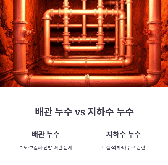 배관 누수탐지와 지하수 탐지 비교