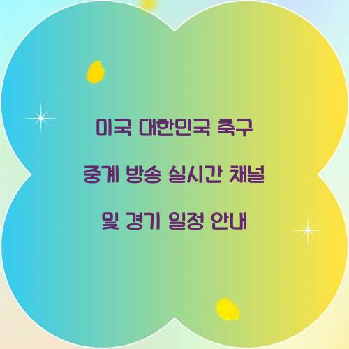 미국 대한민국 축구 중계 방송