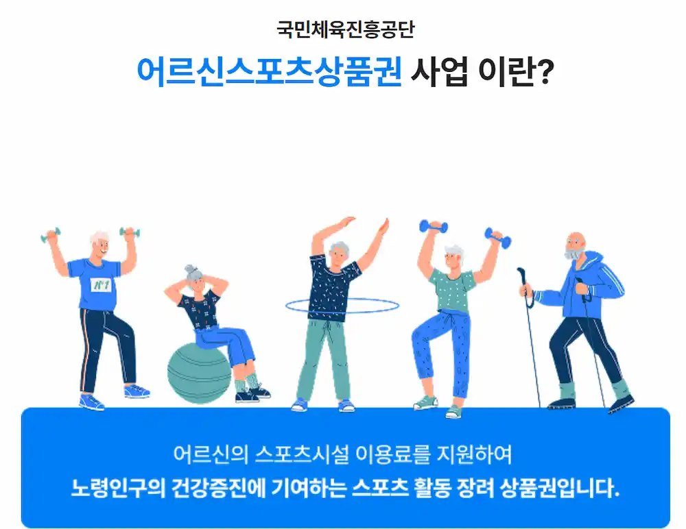 국민체육진흥공단 어르신스포츠 상품권 안내 인포그래픽