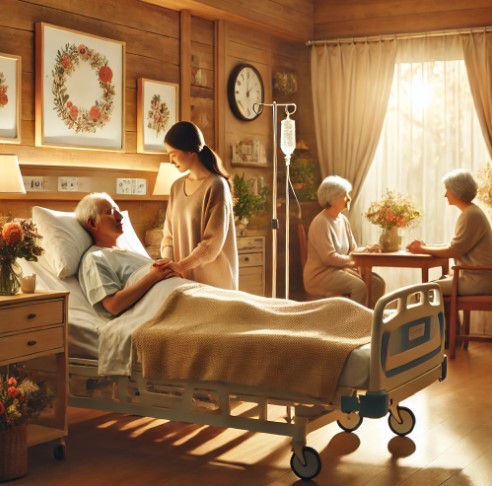 따뜨하고 평화로운 호스피스 병동 이미지