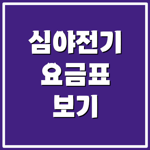 심야 전기 요금표