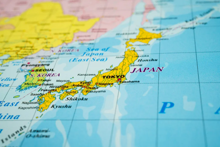 일본 각 도시를 보여주는 지도 이미지