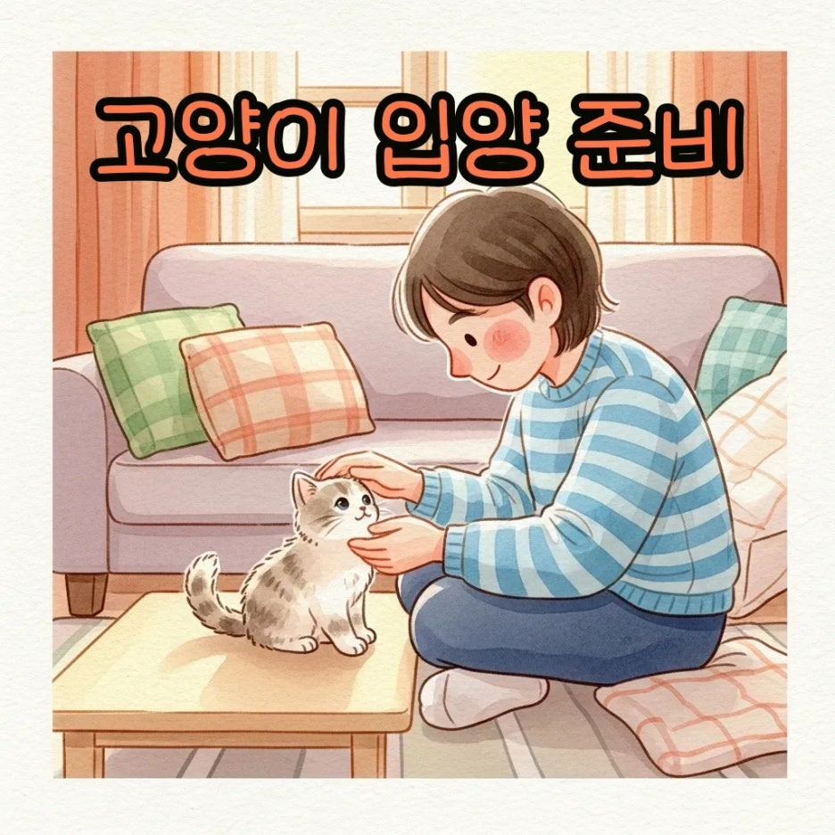 따뜻한 햇살 아래, 아기고양이를 돌보는 모습