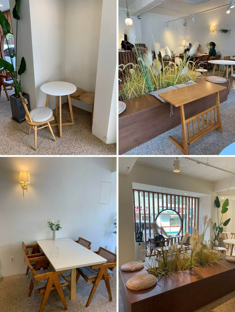 구석 자리와 중앙의 갈대 밭 인테리어