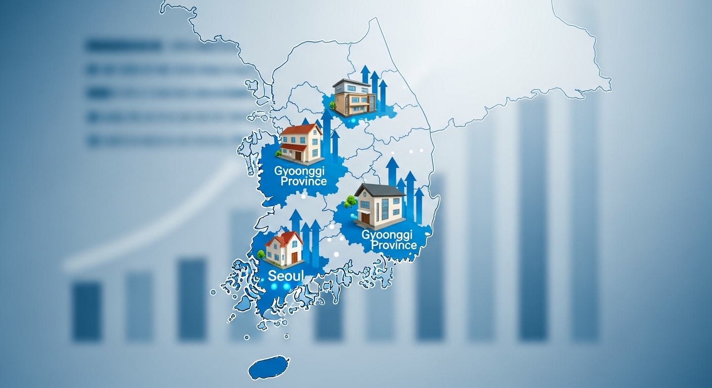 2025년 하반기 수도권 및 개발 호재 지역 부동산 투자 기회를 나타내는 한국 지도 이미지.