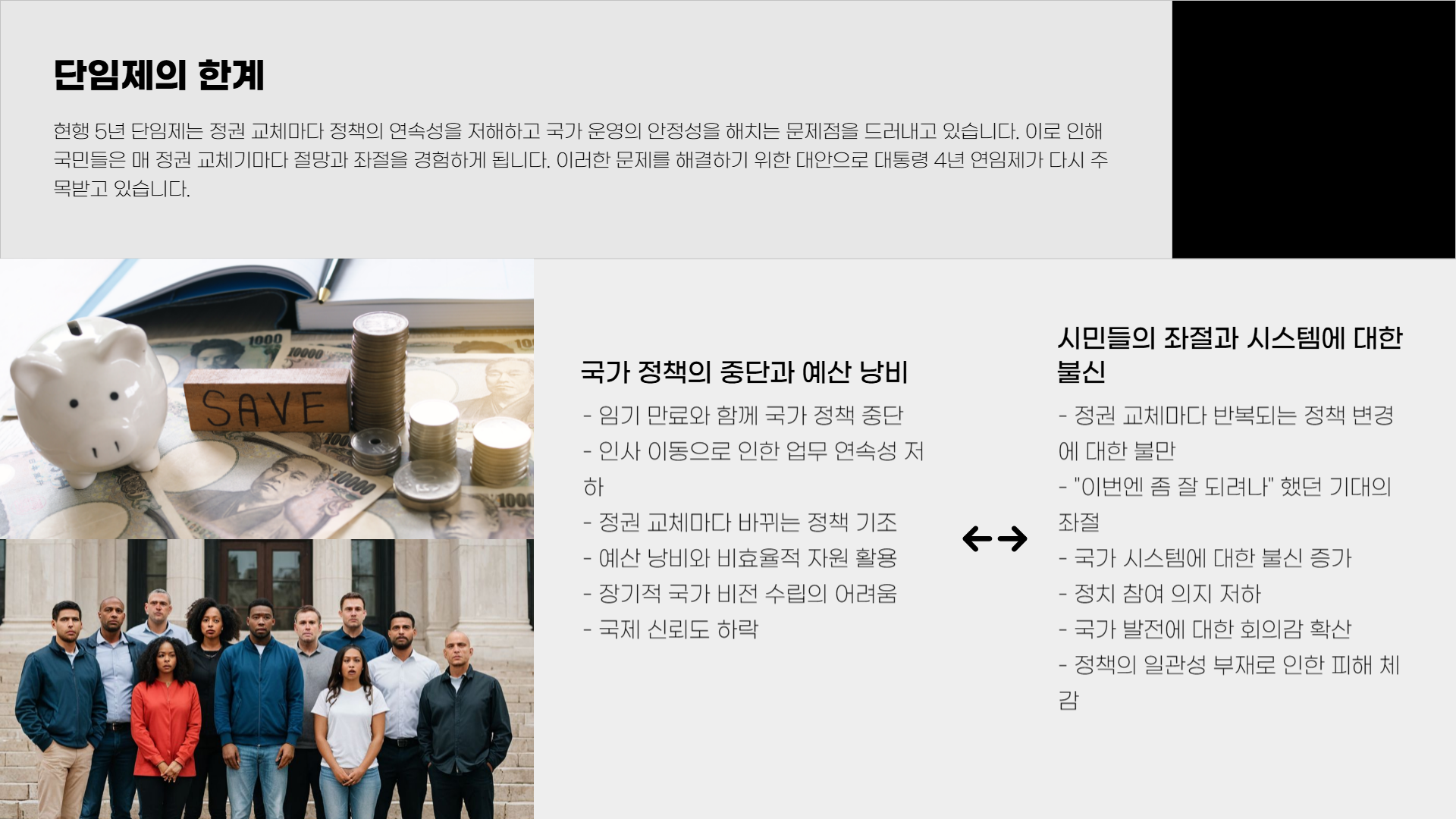 대통령 4년 연임제