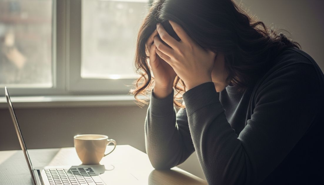 비타민D 부족 증상 중 하나인 만성 피로를 겪는 모습