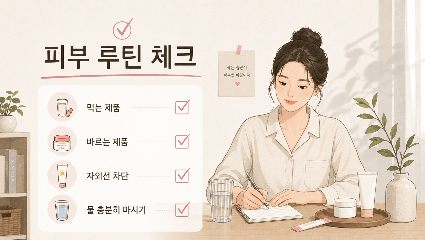 콜라겐 피부 루틴 체크