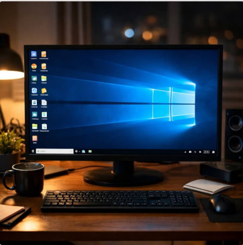 컴퓨터 재부팅 후 정상 작동 확인하는 화면