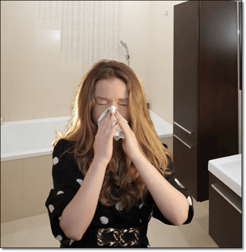 감기걸린 여성