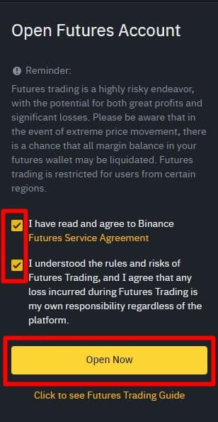 바이낸스 선물 계좌 오픈 창