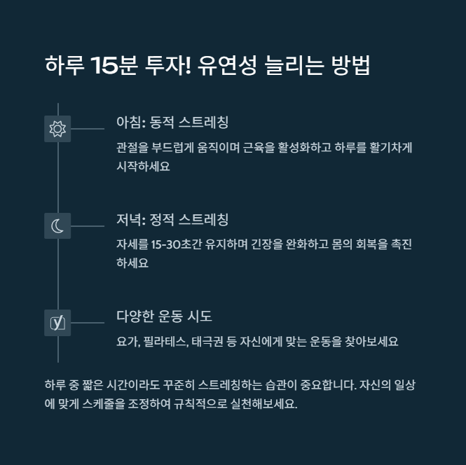 중년 체형관리, 근력보다 중요한 건 유연성 - 중년을 위한 유연성 강화 프로그램 중년 체형관리, 근력보다 중요한 건 유연성 - 중년을 위한 유연성 강화 프로그램